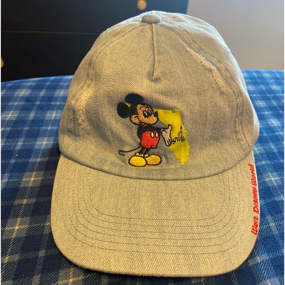 Disney Accessories New Walt Disney World 5th Anniversary Vault Collection Denim Mickey Hat